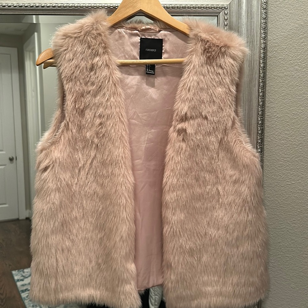 Pink Forever 21 Faux Fur Vest